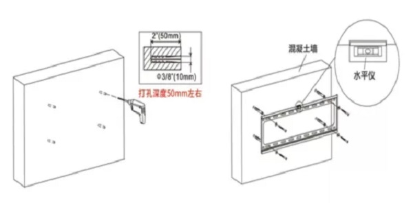 壁掛液晶廣告機(jī)安裝步驟1